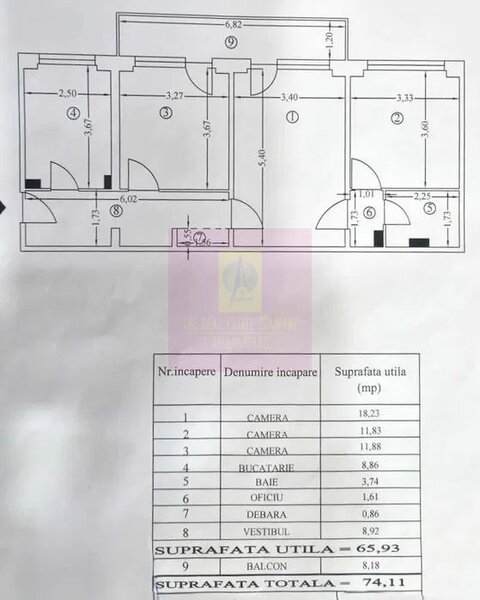 Apartament 3 camere | 74,11 mp | Etaj 1/10 | Bulevardul Lacul Tei